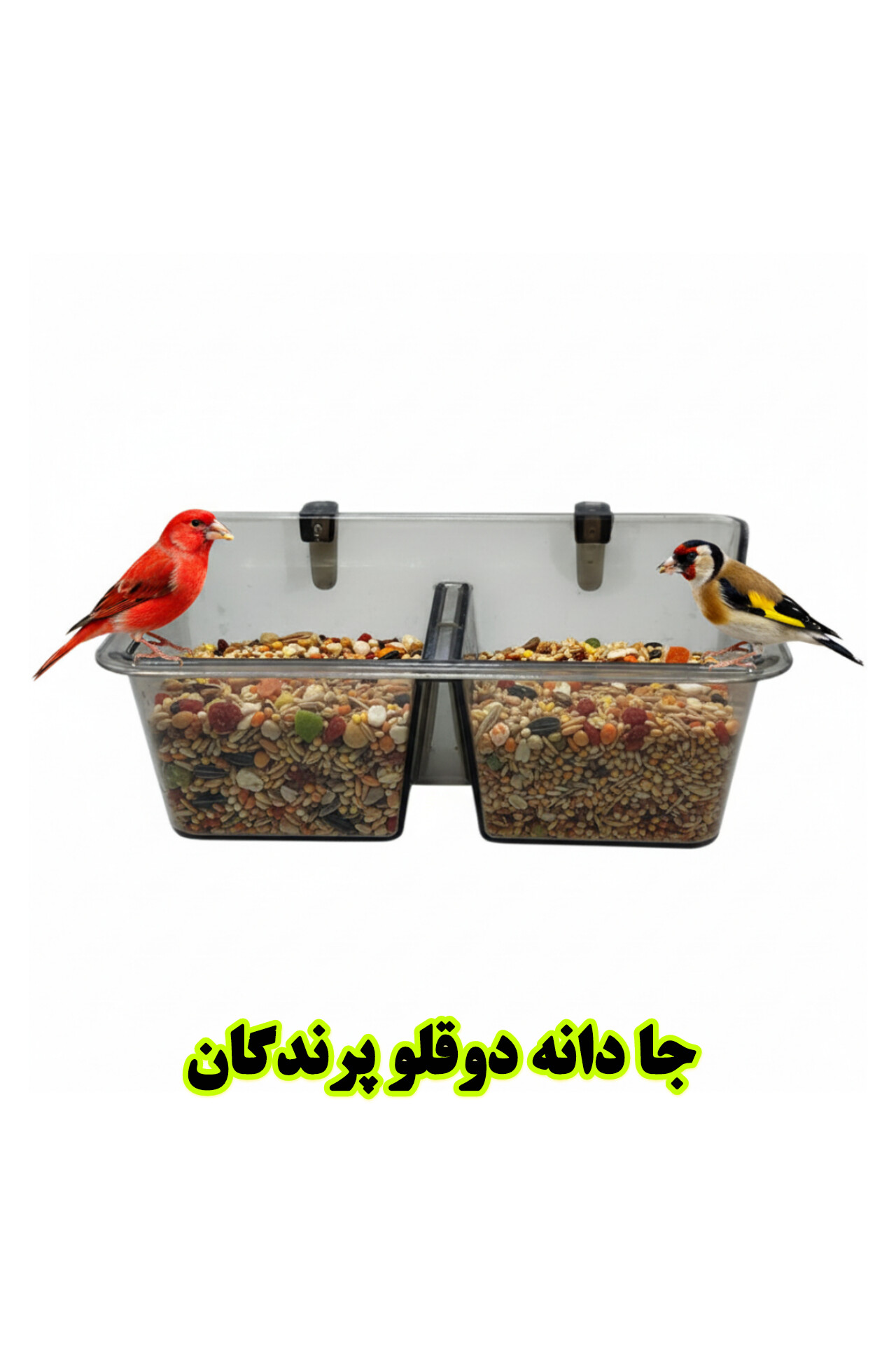 جا دانه یا تخم مرغ خوری دو قلو پرندگان